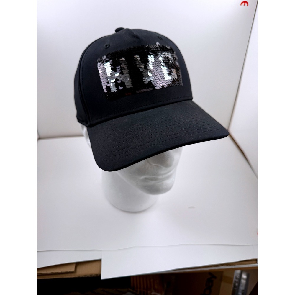 The Game Black Sequin Letter C Baseball Cap Adjustable Strapback Hat Mens Womens